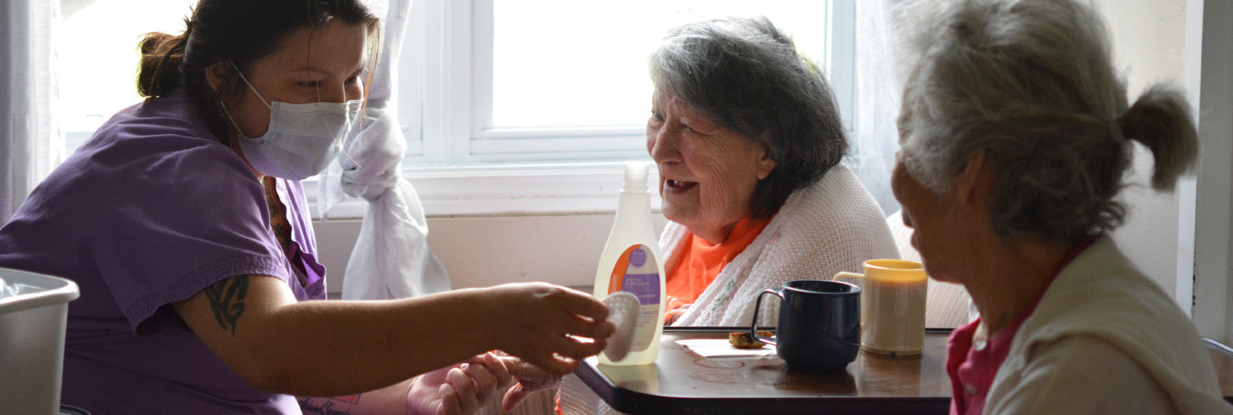 Nurse and Elders at Wikwemikong Nursing Home